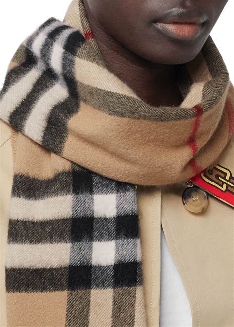 burberry men's giant check cashmere scarf|Burberry cashmere check scarf price.